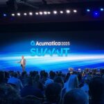 The stage at the keynote session during Acumatica Summit 2025.